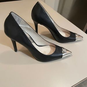 Micheal Kors logo pointed toe pump heels